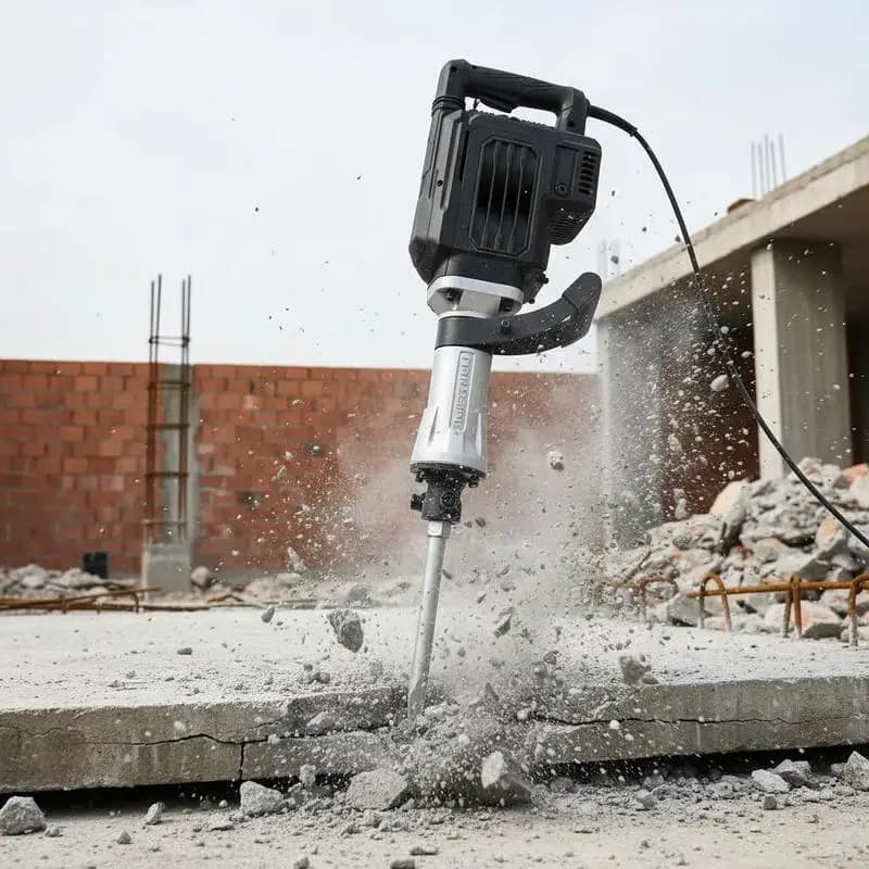 Martello Demolitore per Calcestruzzo 3000W per Muri e Mattoni, 1700 BPM, Alta Potenza, con Scalpello a Punta, Valigetta, Guanti e Occhiali Protettivi Inclusi, Strumento per Demolizioni Pesanti
