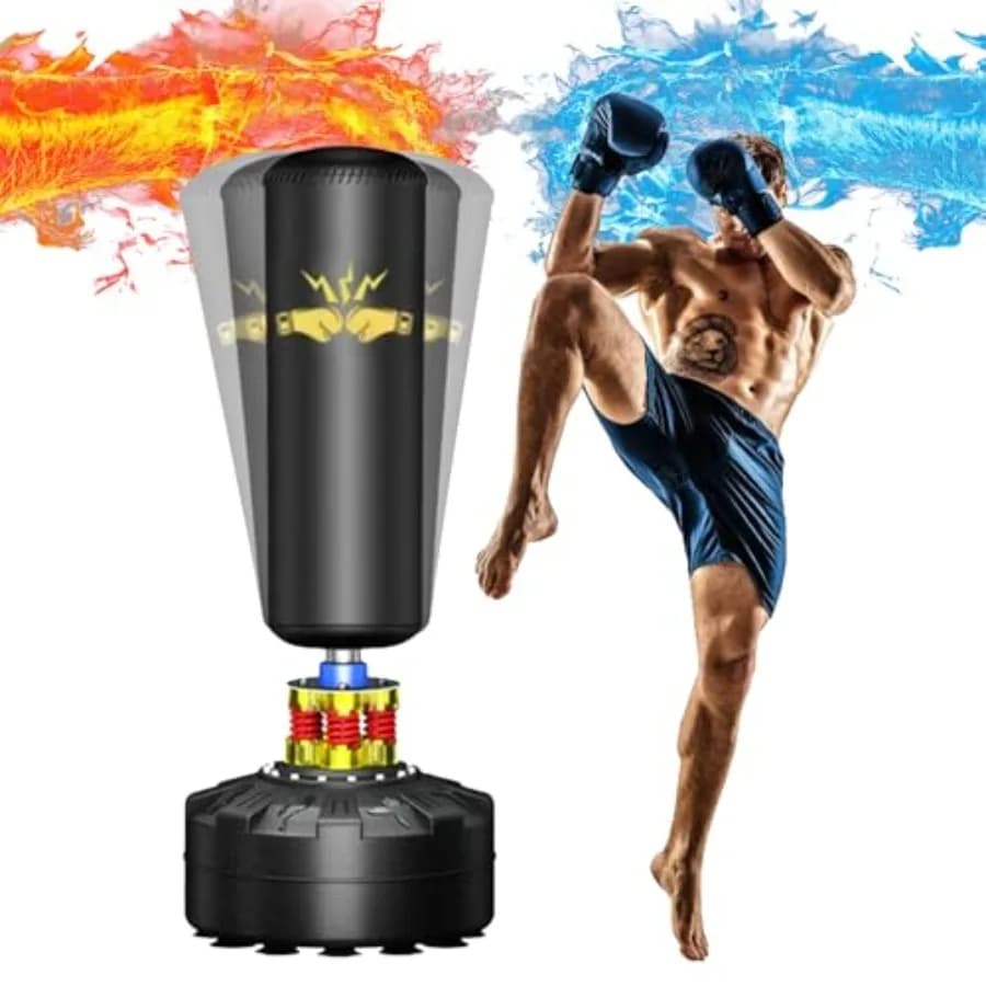 Boxing Bag 70'''''' for Adults with Suction Cup - Boxing Bag Filled with Sand for MMA, Muay Thai and Fitness Training