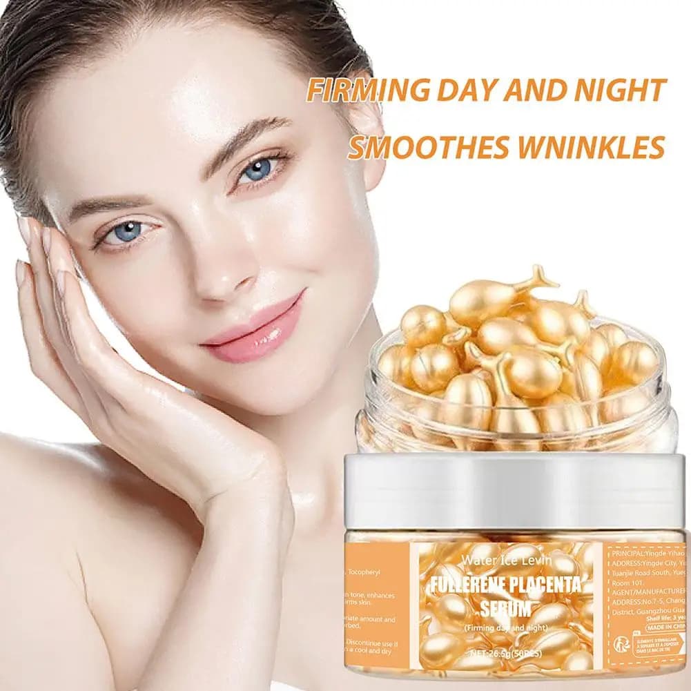 50 pcs fullerene collagen capsules 50 pcs anti-wrinkle acne firming whitening hyaluronic acid essence face skin care