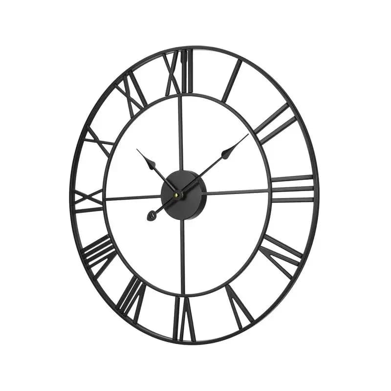 Spedizione Gratuita - Orologio da Parete, 24 Pollici, Numeri Romani, Silenzioso Senza Ticchettio, Funzionamento a Batteria, Orologio Rotondo Decorativo Classico