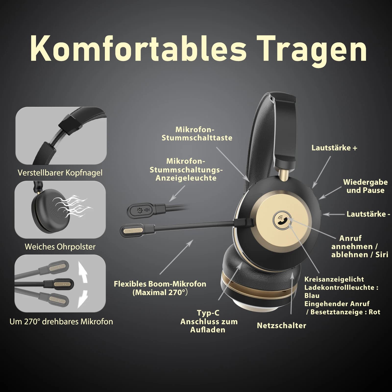 computer headphones with wireless gaming headphones with 99.6% noise cancellation unique factory wholesale with microphone for game