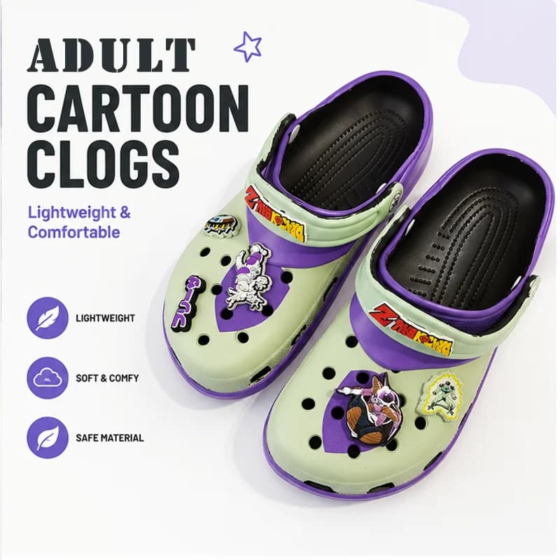 Zoccoli Dragon Ball Z, Cartone Animato Anime, Antiscivolo in EVA, Punta Chiusa, Sandali da Spiaggia Leggeri e Comodi per Adulti, per Casa, Tempo Libero e Attività all'Aperto