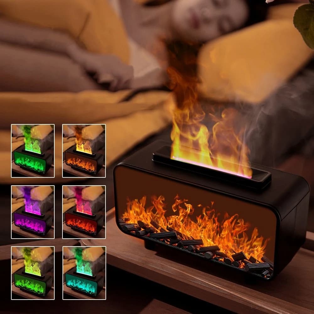 Umidificatore per camino Aroma Fiamma Umidificatore Diffusore di fragranze Aromaterapia Diffusore di oli essenziali Umidificatore per il fuoco per la stanza di casa