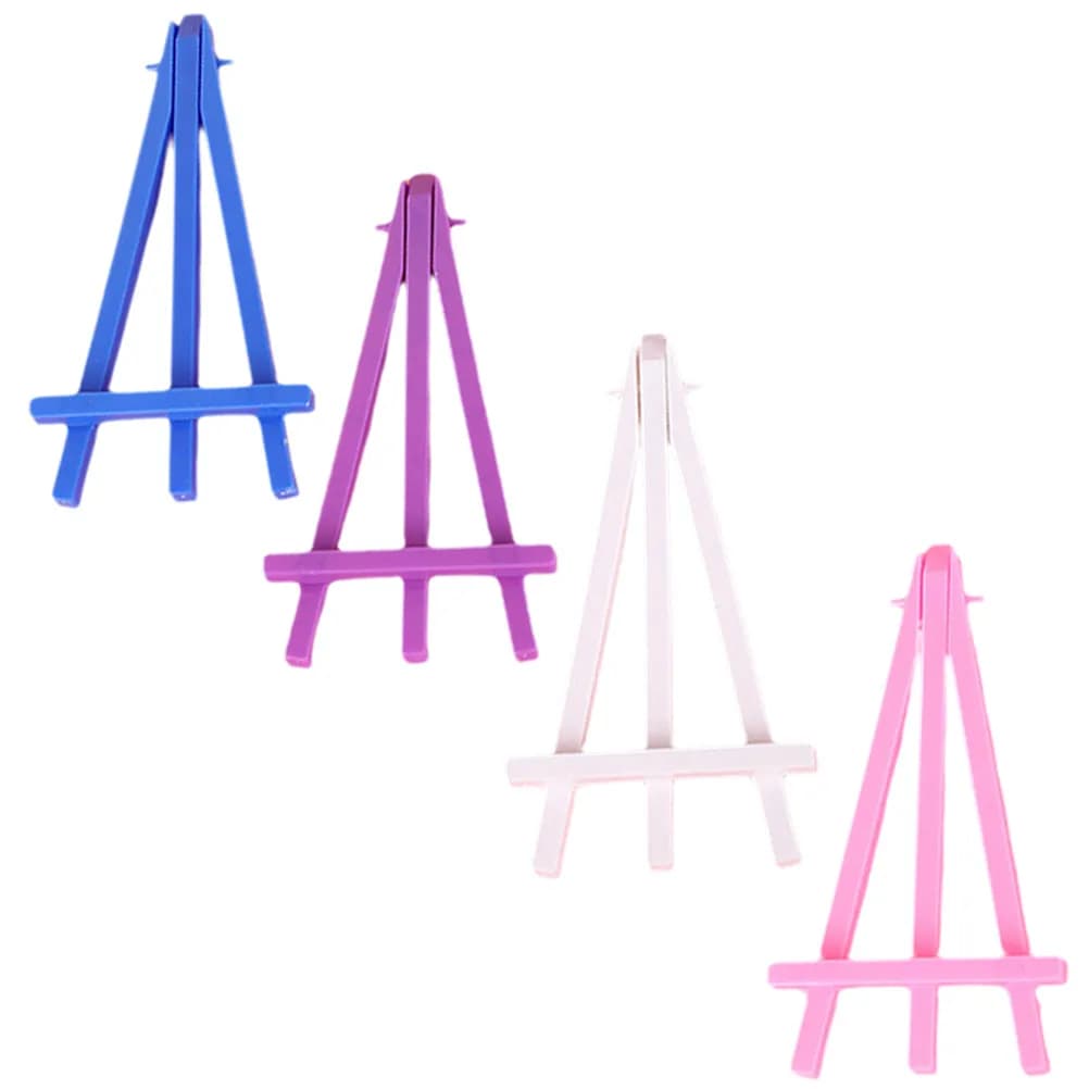 20Pcs Children's Art Easel Stand Small Plastic Display Holder Tripod Structure Tabletop Easels for Painting Pictures