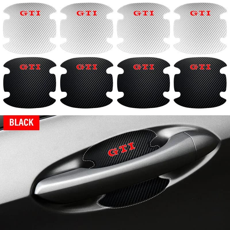 4PCS Car Door Handle Protection Sticker Emblem Car Styling Emblem For VW GTI CC Polo Golf 4 5 6 7 MK4 MK5 MK6 MK7 Passat B6 B8