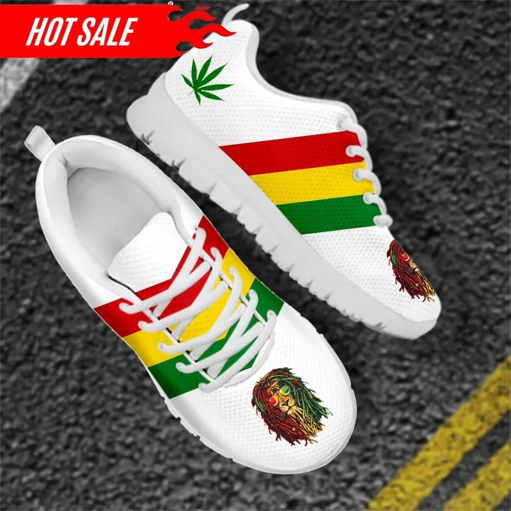 Women's Shoes Jamaica Rastafari Flag Pattern Sneakers Women's Running Autumn Flats Shoes For Girls Zapatillas Mujer