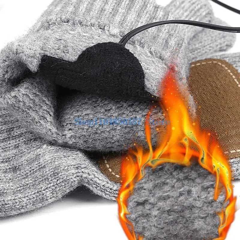 Winter Cycling Gloves with 652F Rechargeable Heating Gloves via USB for Ski