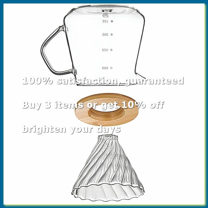 Coffee Filter Cup with Wood Stand 600ml Coffee Machine Hand Brew Coffee Pot Set Coffee Maker Cup Accessories