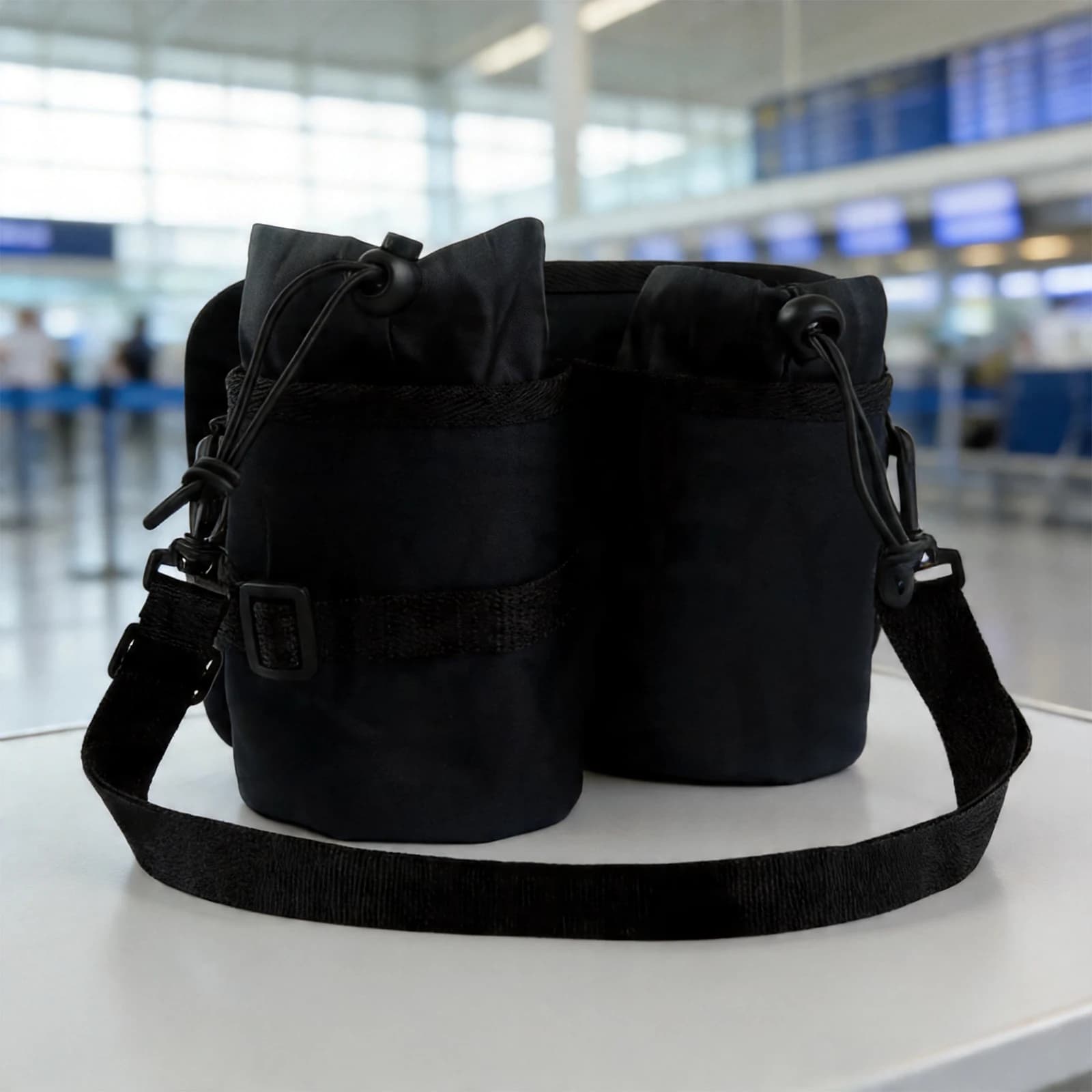 2 Compartment Luggage Cup Holder Fits Roll Suitcase Handles Luggage Drink Caddy for Flight Attendants Travel Accessories Gifts