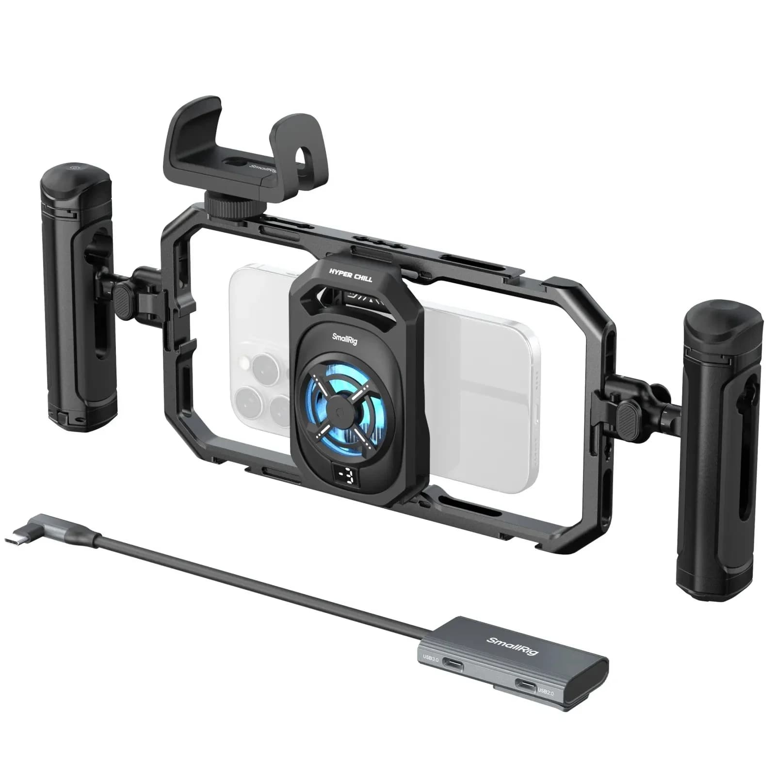 SmallRig Kit Video Termico All-in-One con Doppio Impugnamento e Gabbia per Smartphone con Hub USB-C 4-in-1 per iPhone 17 Pro/Max, iPhone 17/16