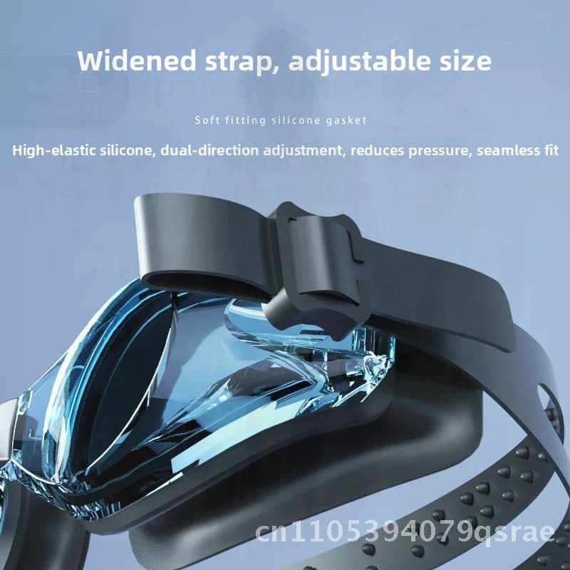 Unisex flat racing swimwear Silicone swimming glasses waterproof HD anti-fog training and cross-border competition