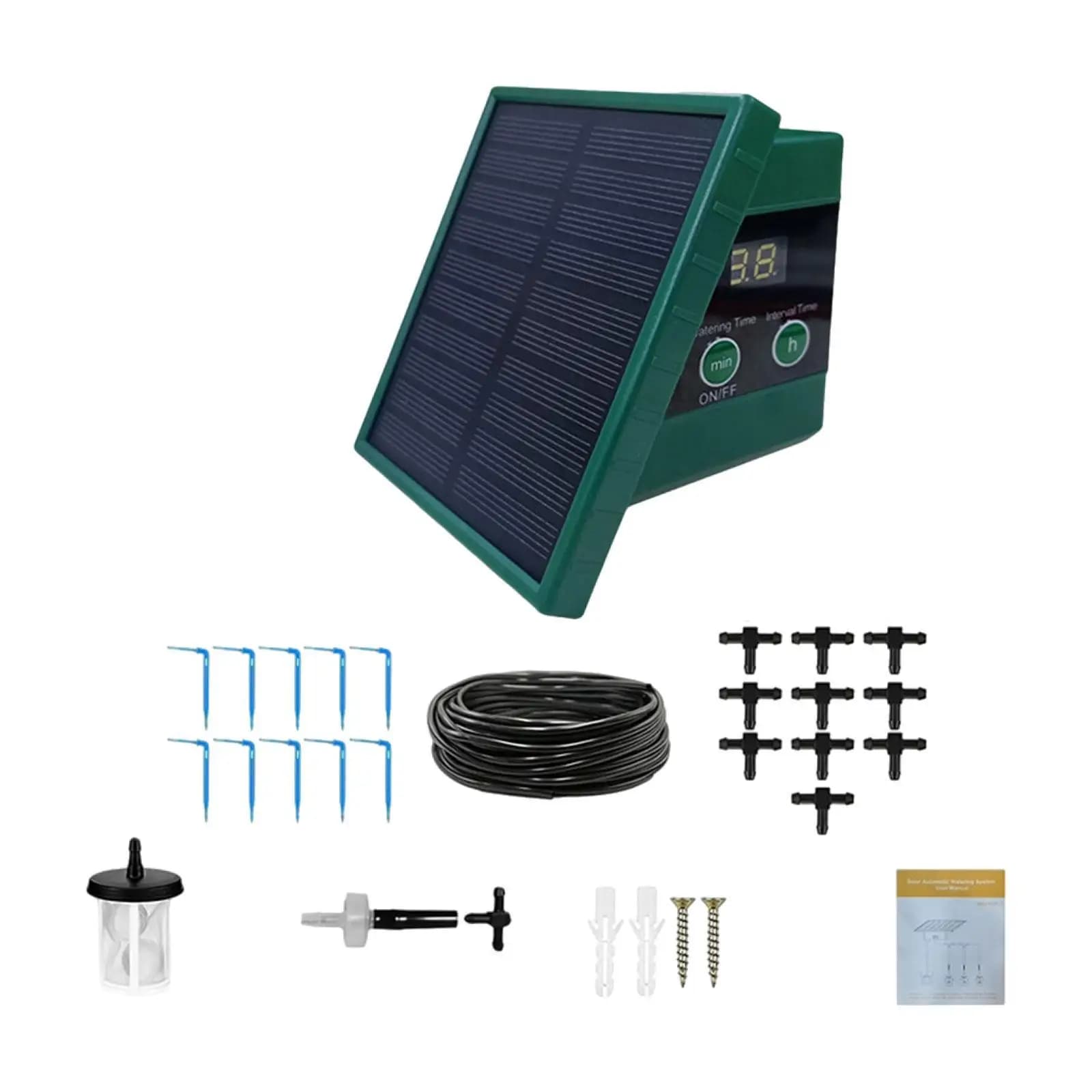 Automatic Solar Drop Irrigation Kit Intelligent Irrigation Controller with Flexible Hose for Garden Pot Flower Plants with greenhouse balcony