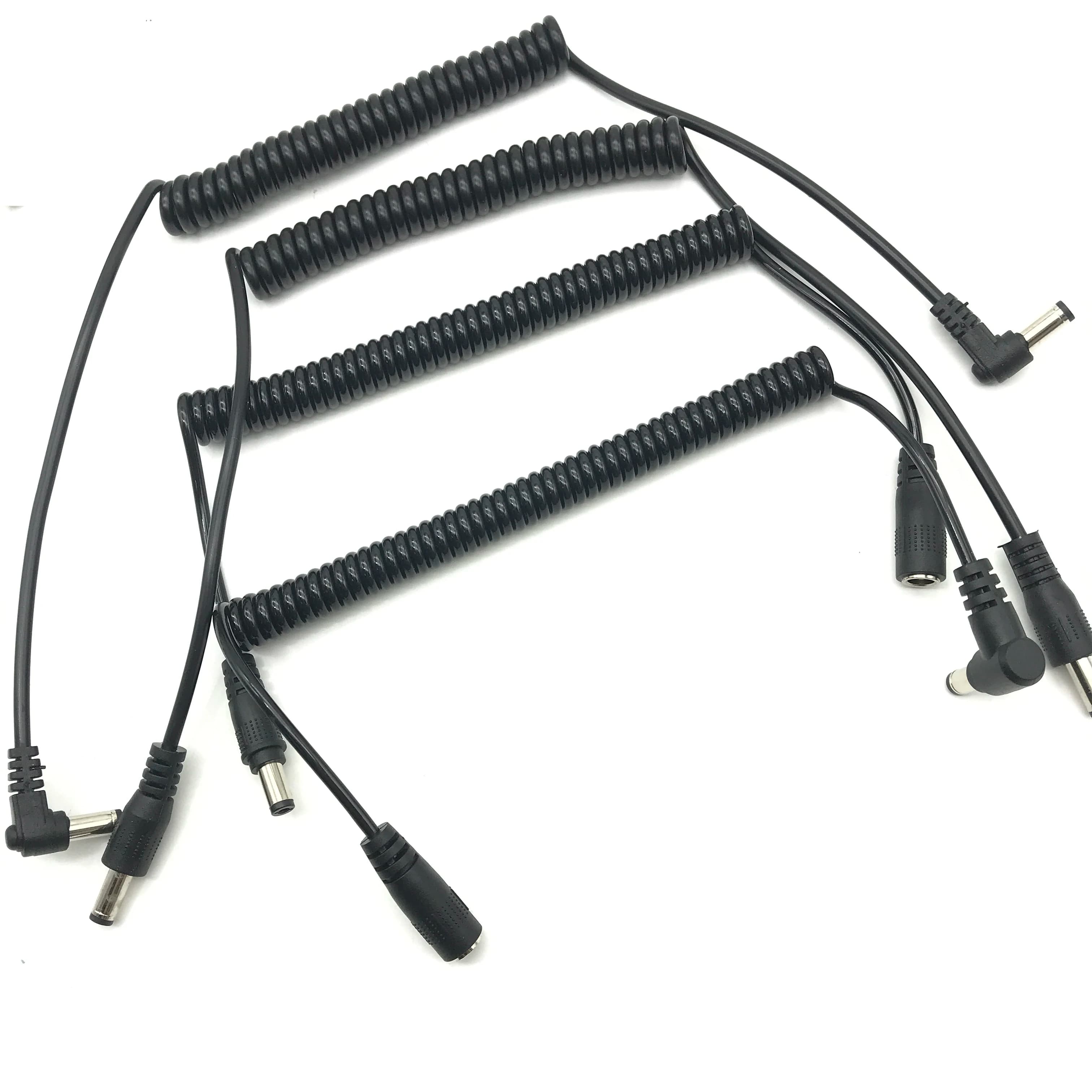DC 5.5mm x 2.1mm maschio a femmina spina di alimentazione cavo a spirale DC 5.5x2.1mm prolunga a molla per striscia LED CCTV