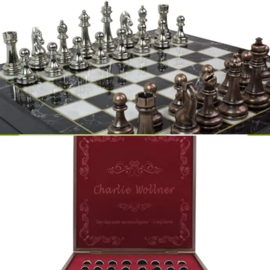Regalo perfetto per la laurea Set di scacchi di lusso personalizzabile per i loghi accademici Ideale per esposizioni commemorative nello studio Roo