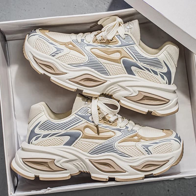 Chunky sneakers four seasons new men's breathable lightweight soft sole comfort outdoor fashion casual speed running sports shoe