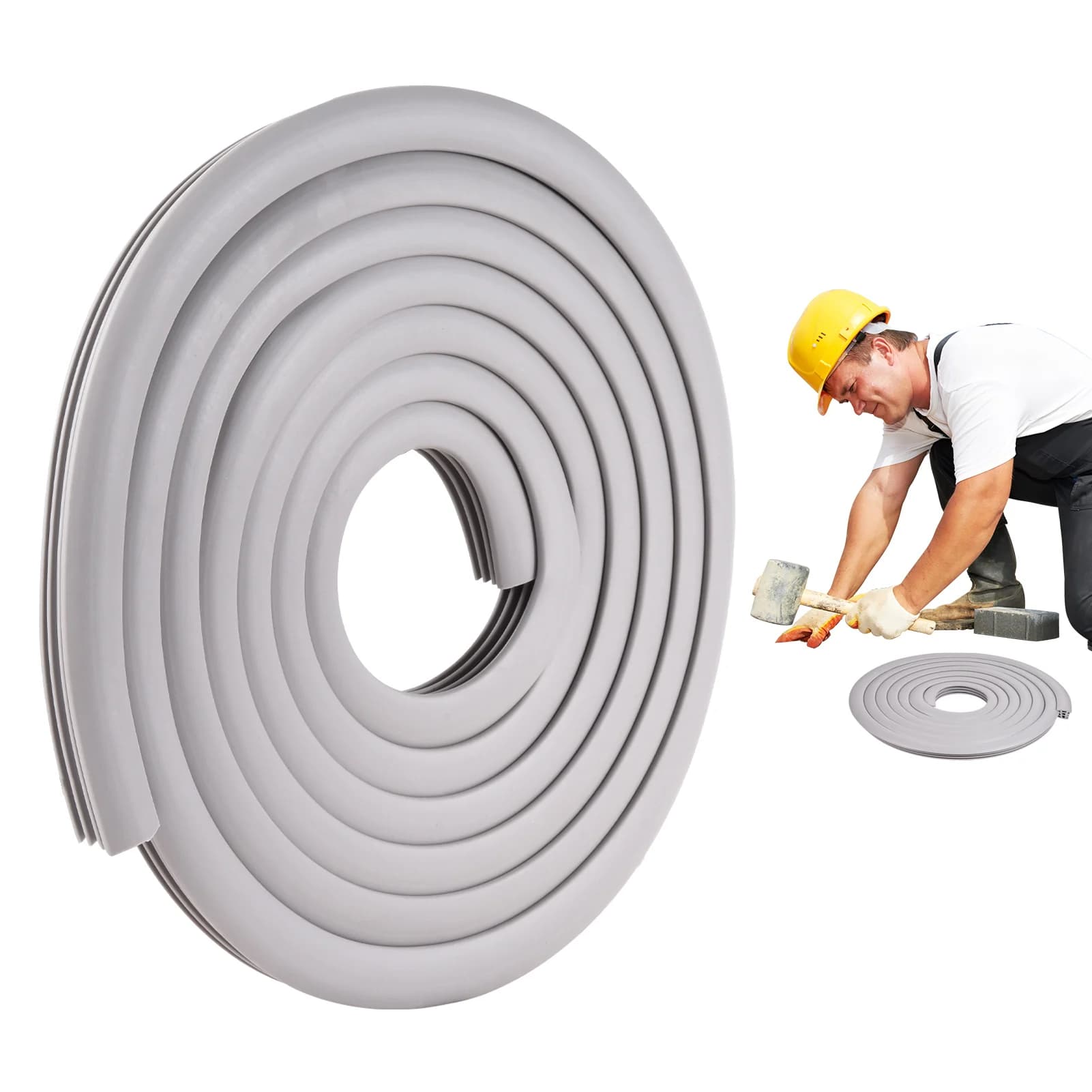 50 Ft Concrete Expansion Joint Filler, Flexible Rubber Seal Cement Repair, 3/4 Inch Wide, Multipurpose Weather Strips