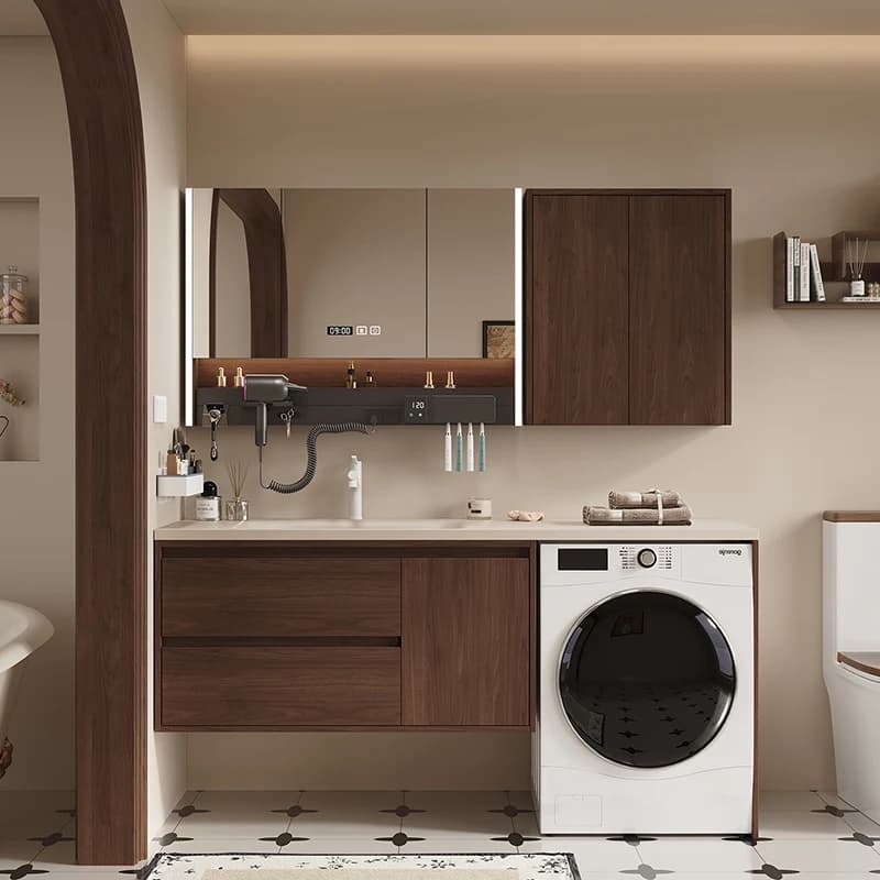 Mobiletto da bagno moderno in legno Organizzatore per WC di lusso Armadietto a specchio Armadio per la cura della pelle Gioielli Archivadores Mobili alla moda