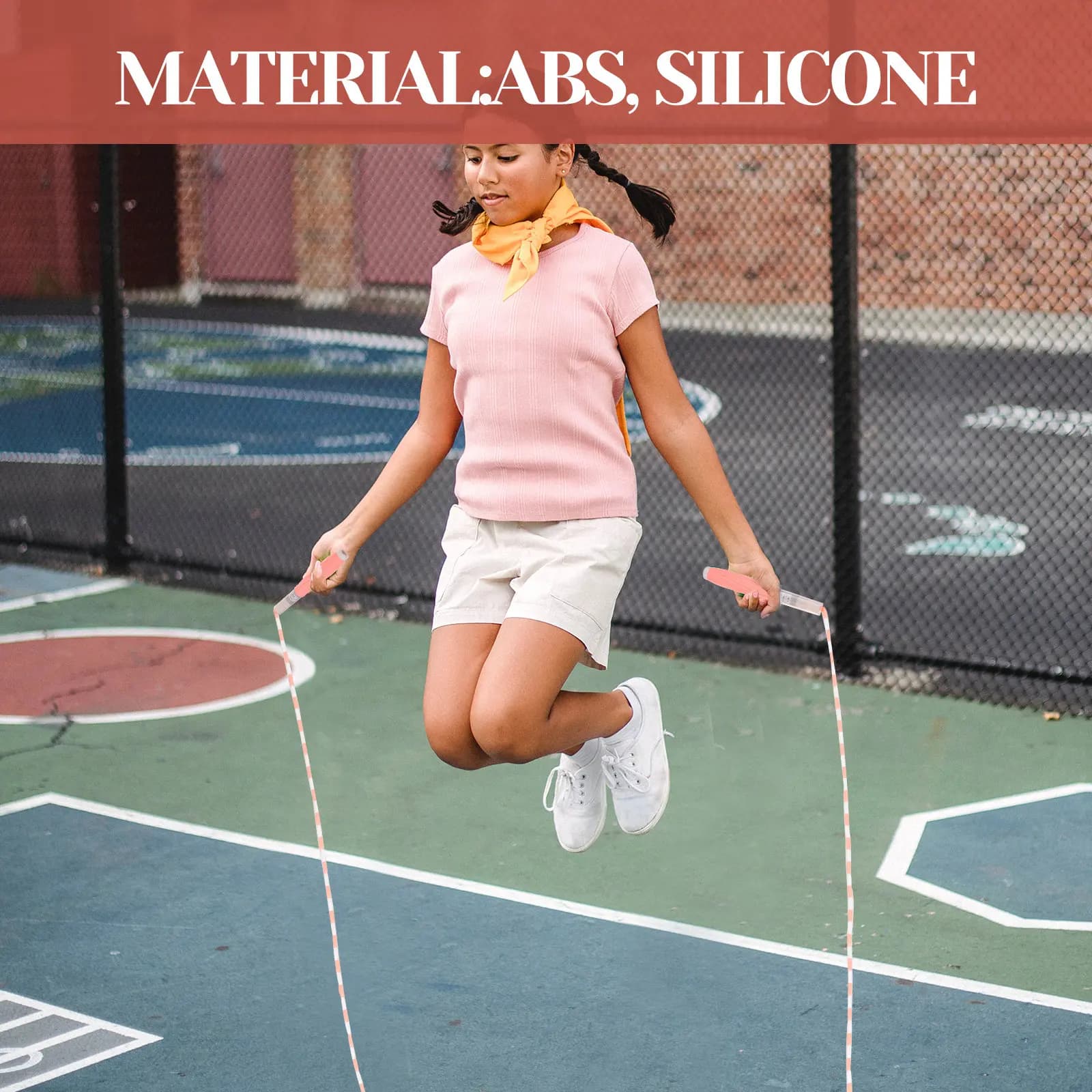 Kids Jump Rope Beaded Adjustable ABS Silicone Lightweight Skipping Rope Fitness Training Exercise for Boys Girls