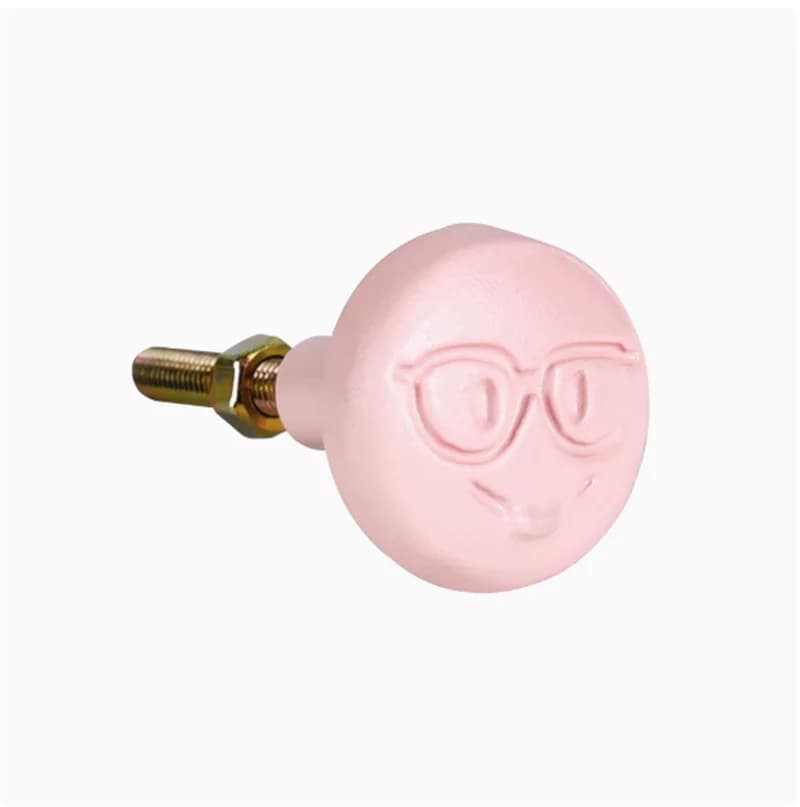 Emoticon rosa Maniglia per mobili Maniglie per mobili rotonde Manopole per cassetti per porte Manopole per armadio in ferro francese Art Cupbaord per camera