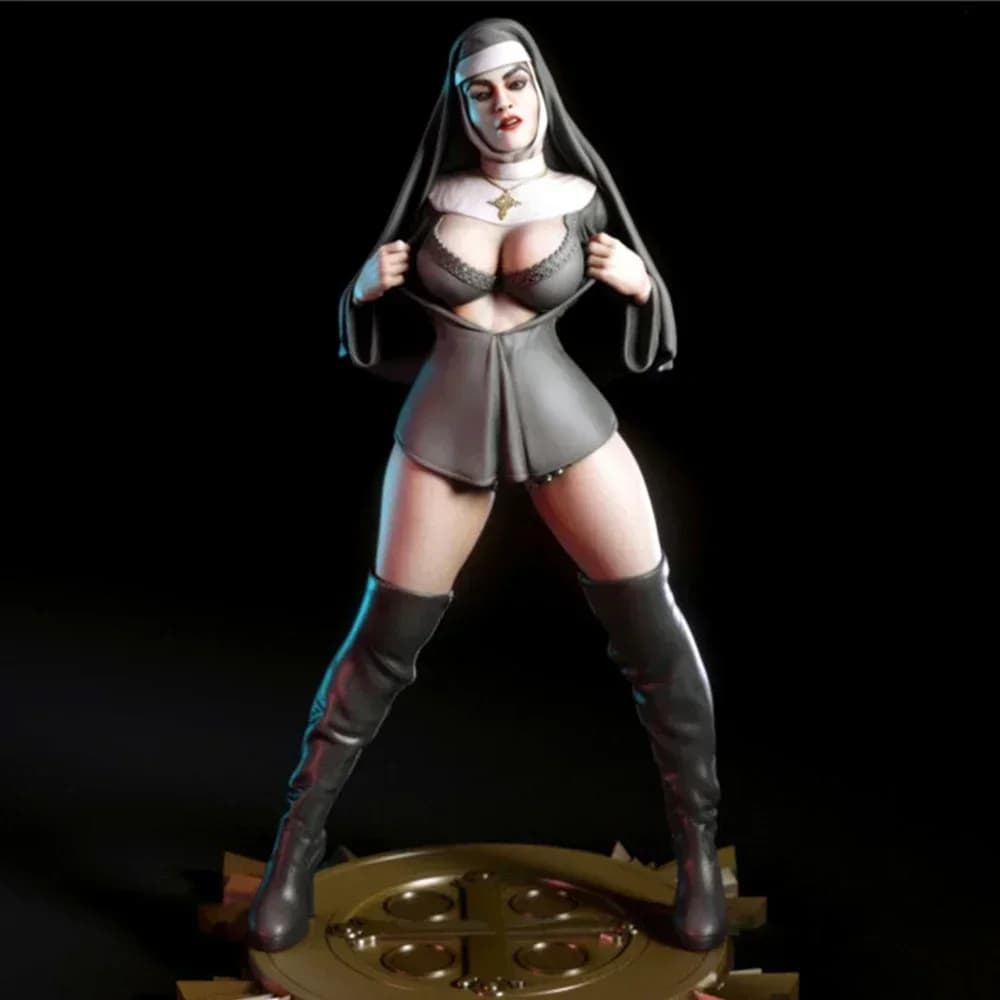 1/24 Kit modello figura in resina in miniatura 75mm statua di monaca Sexy modellazione Kit non dipinti giocattoli fai da te A118