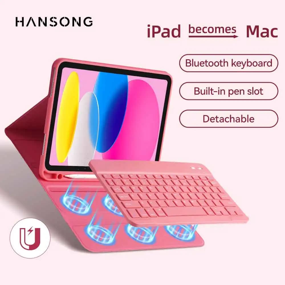Custodia con tastiera per tablet iPad 10a 11a generazione A16, Air 11 M2 M3 2025, Air4, Air5 10.9, Pro 11 con porta matita