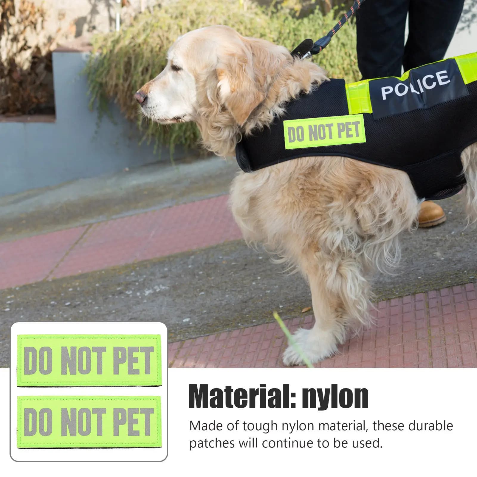 2 Pezzi Patch Riflettenti per Imbracature per Cani, Patch in Nylon Resistente per Cani da Servizio, per Zaini e Gilet, Attacco Adesivo Senza Cuciture, Forte