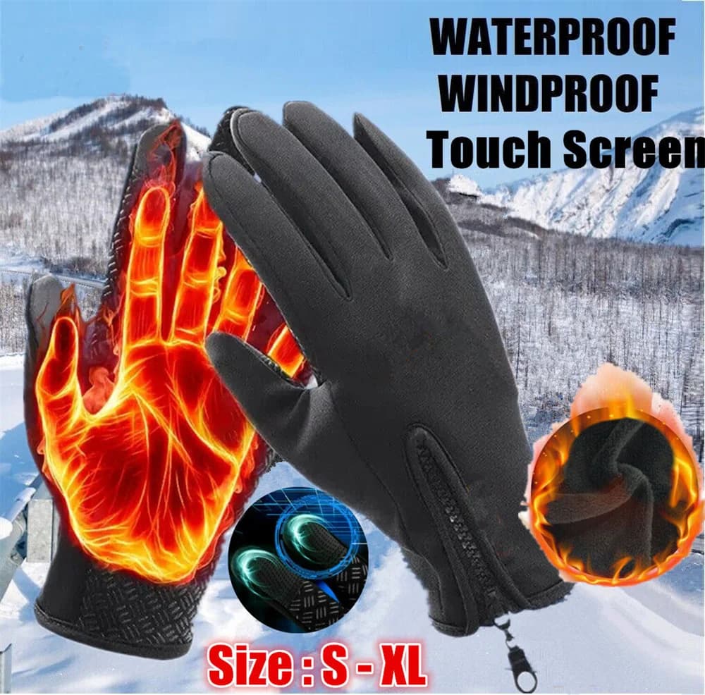 Guanti invernali da esterno per uomo e donna, touchscreen, caldi, per ciclismo, guida, moto, guanti antifreddo, antivento, antiscivolo, taglie S-XL