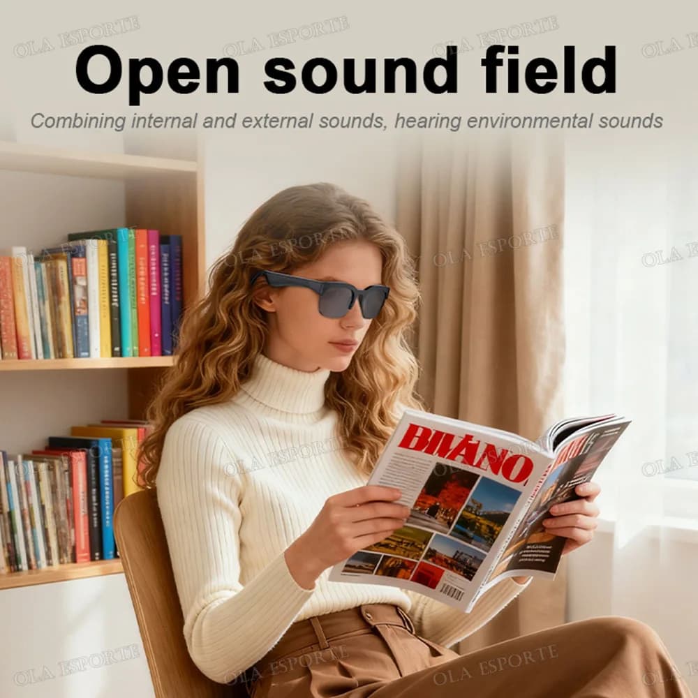 New Smart Glasses with Camera Control 2025, Musical Sunglasses, Bluetooth Wireless Headphones for Calls, HIFI Audio for Android