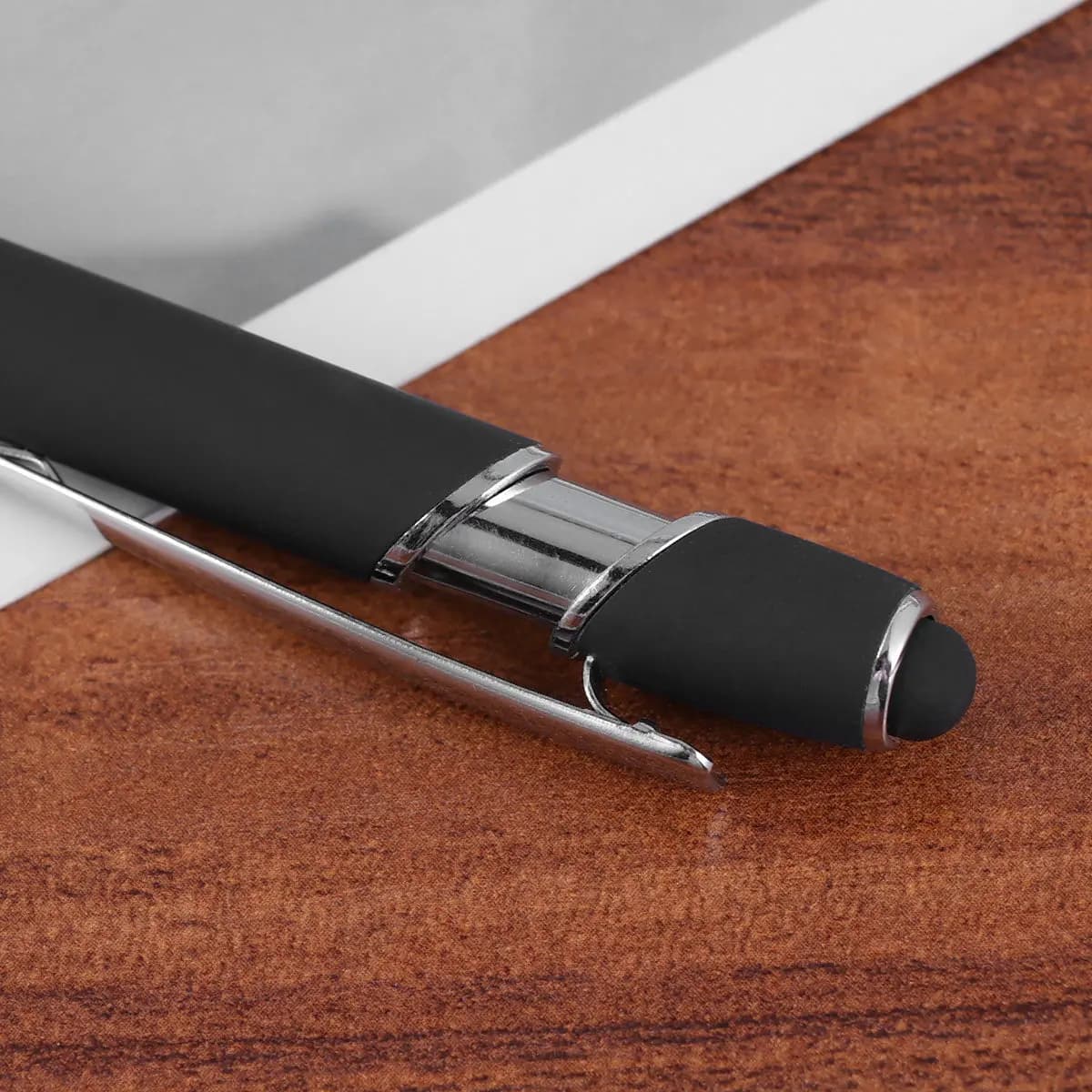 Penna a Sfera Multifunzione 2-in-1 in Metallo con Stilo Capacitivo per Tablet e Smartphone, Punta Trasparente di Precisione per Scrittura e Disegno