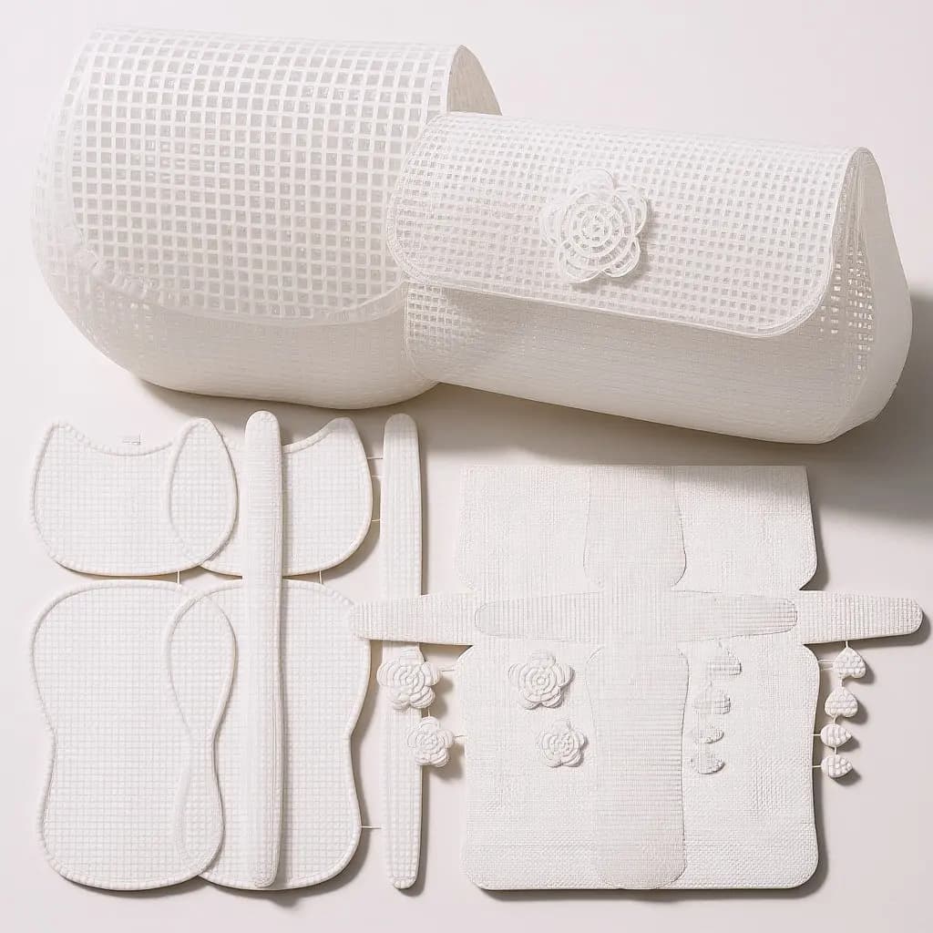 6 Pezzi di Tela in Rete di Plastica Spessa Multifunzionale per Borse all'Uncinetto, Cucito, Ricamo, Quilting, Sottobicchieri e Creazione di Borse