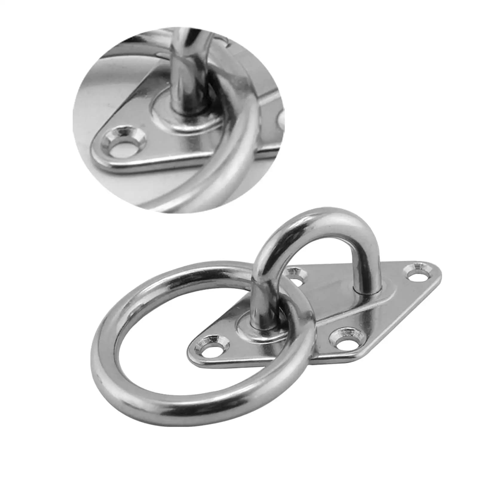 Kit Anelli a Occhio Diamantati Rinforzati in Acciaio Inossidabile con Ganci a Soffitto e Viti di Ancoraggio per Attrezzature Nautiche, Amache da Interno ed Esterno