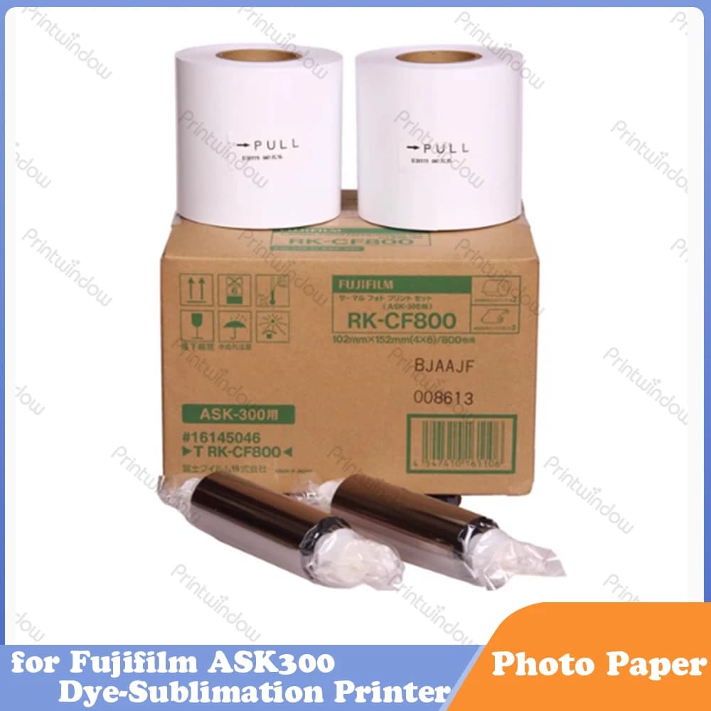 Set di nastri compatibili da 6 pollici/8 pollici per carta fotografica per stampante a sublimazione del colore Fujifilm ASK300 progettati specificatamente per ASK300