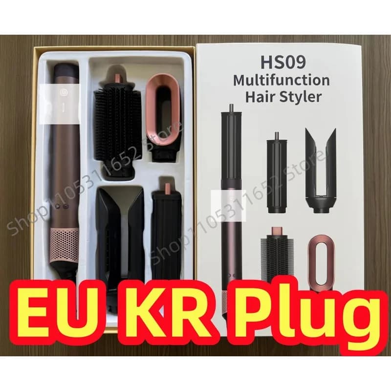 EU KR 220V Professional Hair Dryer Set with Negative Ions, Multifunction Brush for Wrinkling, Women Gift