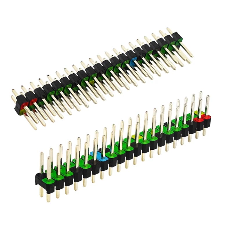 Raspberry Pi 5 4B 2/3B+Zero 2W GPIO fila diritta doppio curvo colore ago sedile maschile sedile femminile placcato oro passo 2.54