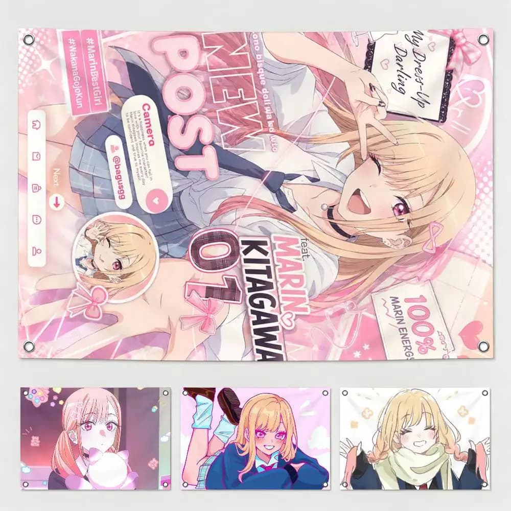 Anime My Dress Up D-Darling Flags Wall Hanging Tapestry Outdoor Garage Room Decorative flag Background Blanket