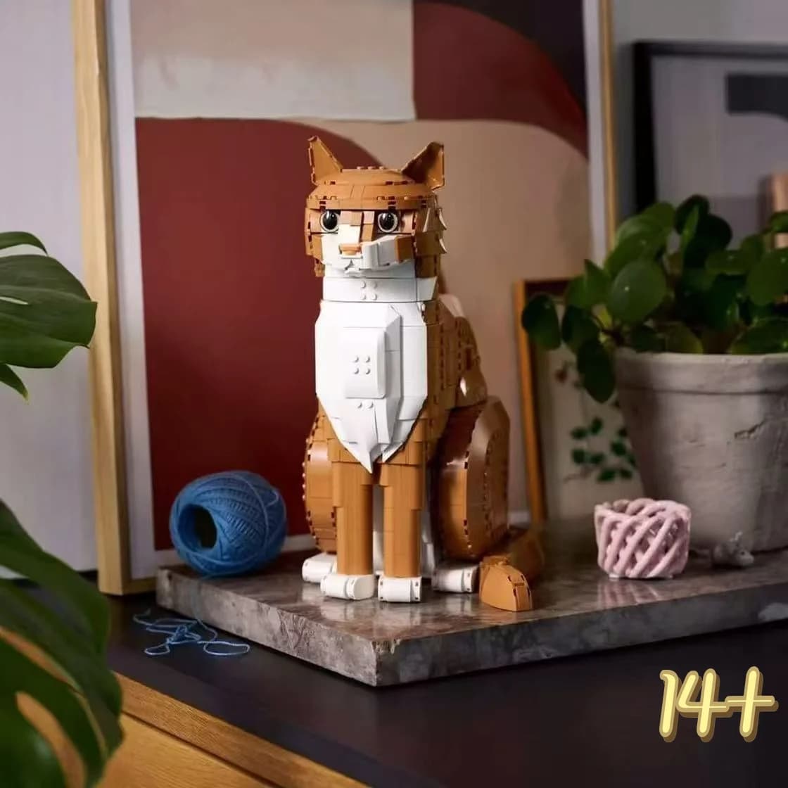 Nuovo Arrivo Set di Costruzioni Gatto Arancione Carino 21376 Modello Cucciolo Gatto Giocattolo Regalo di Compleanno per Bambini e Adulti 21349 11384
