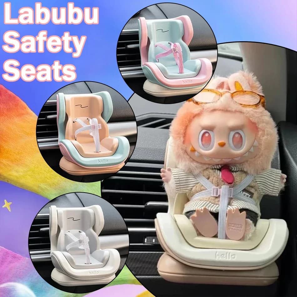 4 styles for safety seat for car doll model for cartoons decoration for doll seat Kawaii interior accessories for car Labubu