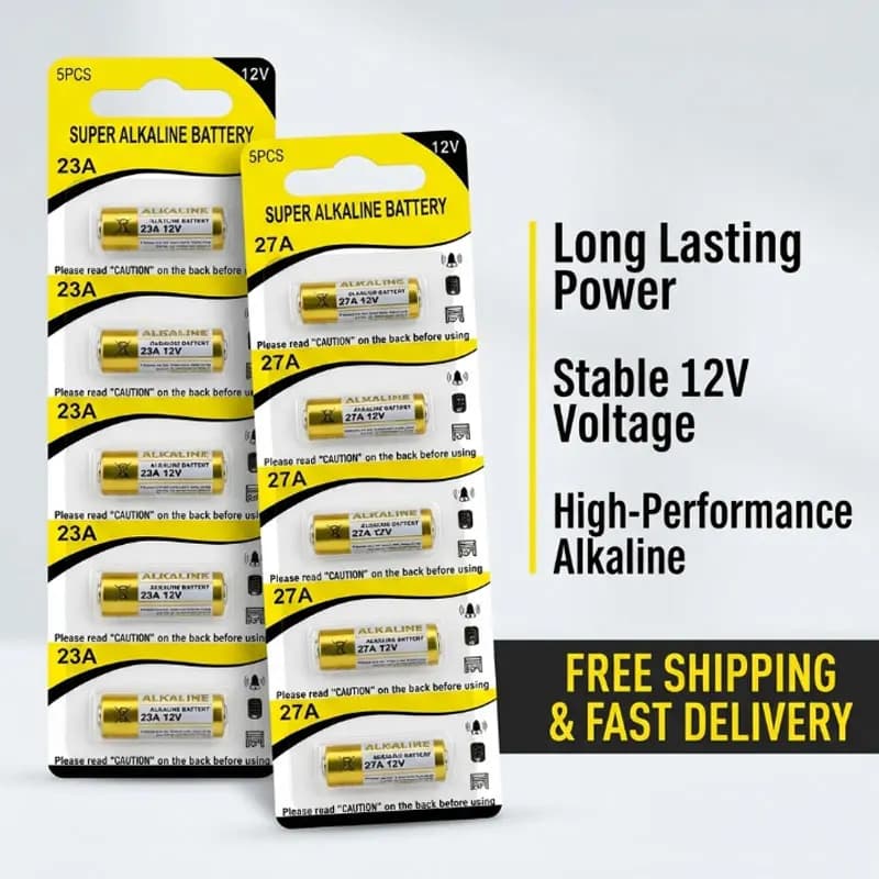 Batteria Alcalina Super Potente 12V 23A 27A L828 K27A, Batteria Stabile per Campanello, Telecomando, Porta del Garage, Allarme di Sicurezza