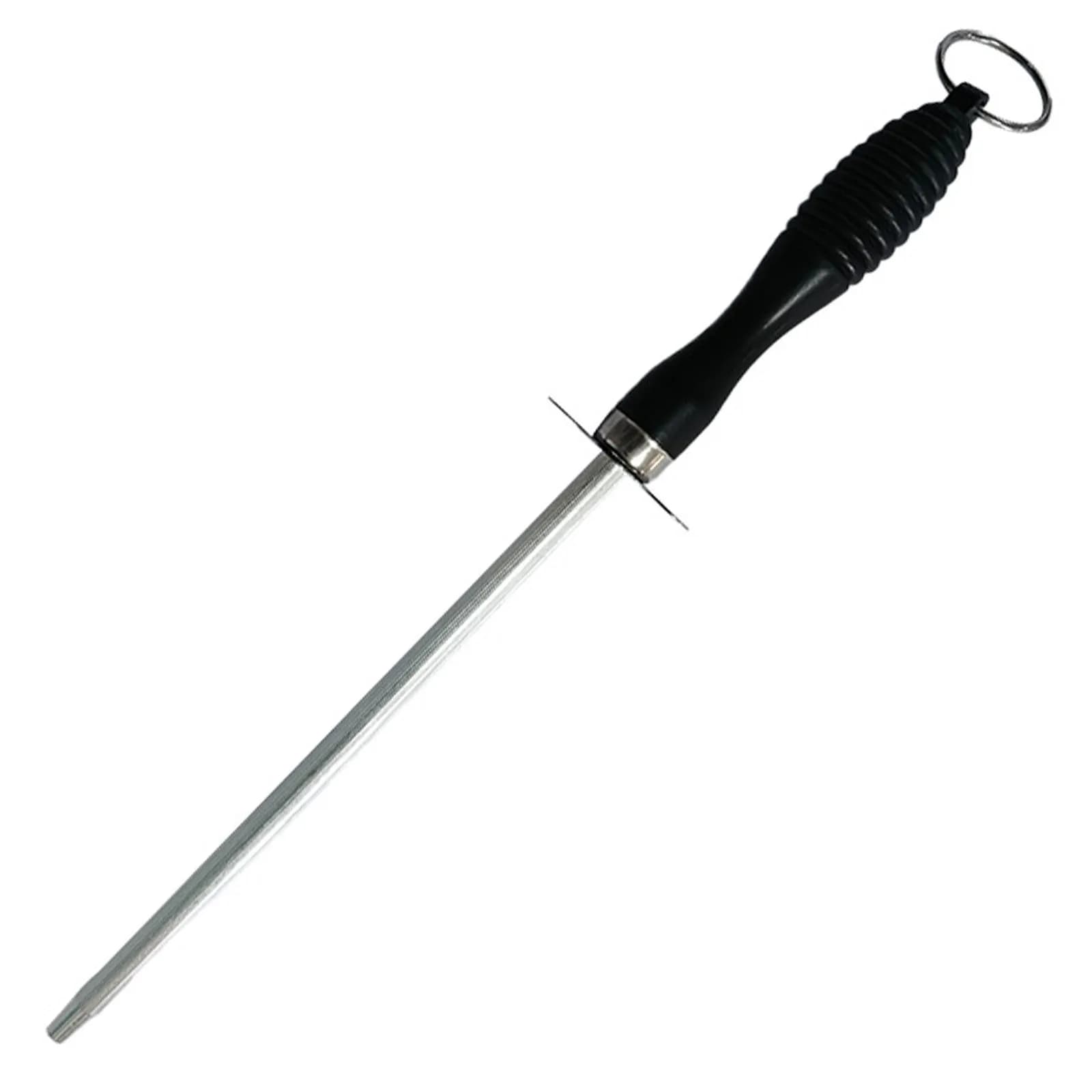 Smerigliatrice per coltelli durevole con asta per affilare coltelli professionale in acciaio al carbonio da 26 cm con manico in ABS Utensile da cucina per coltello con asta per affilare la lama