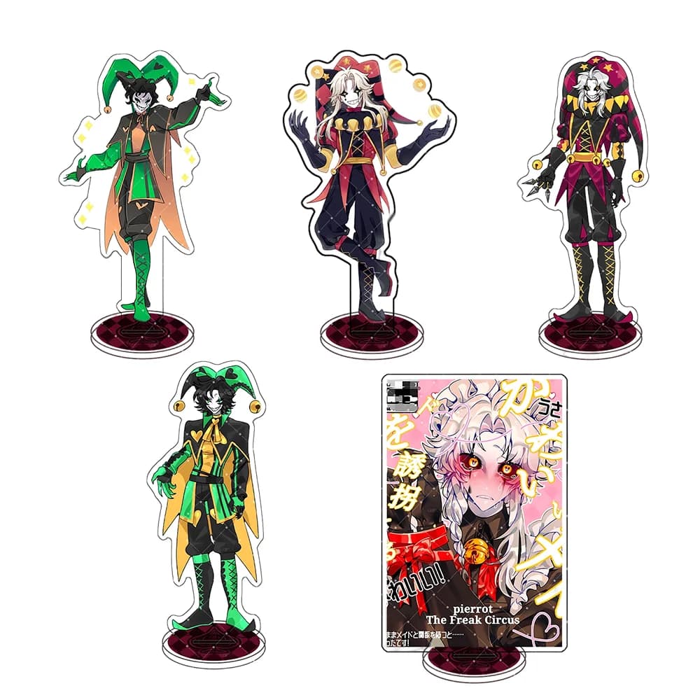 Statuetta in Acrilico da 15CM del Gioco “The Freak Circus” - Pierrot e Harlequin - Decorazione da Scrivania per E-sport, Regalo Sorpresa