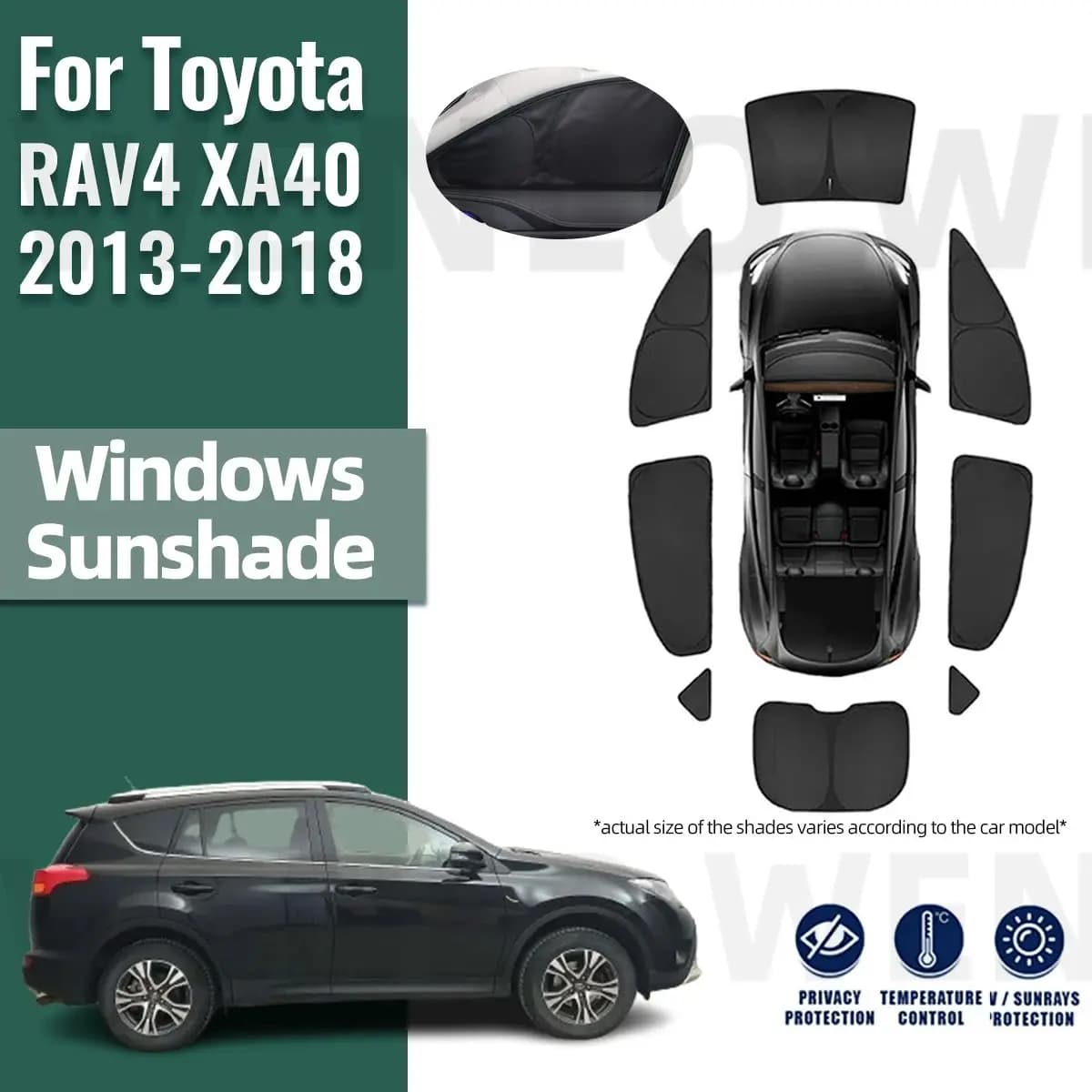 Per Toyota RAV4 XA40 2013-2018 copertura completa parasole per auto scudo anteriore parabrezza telaio tenda finestra laterale posteriore parasole visiera