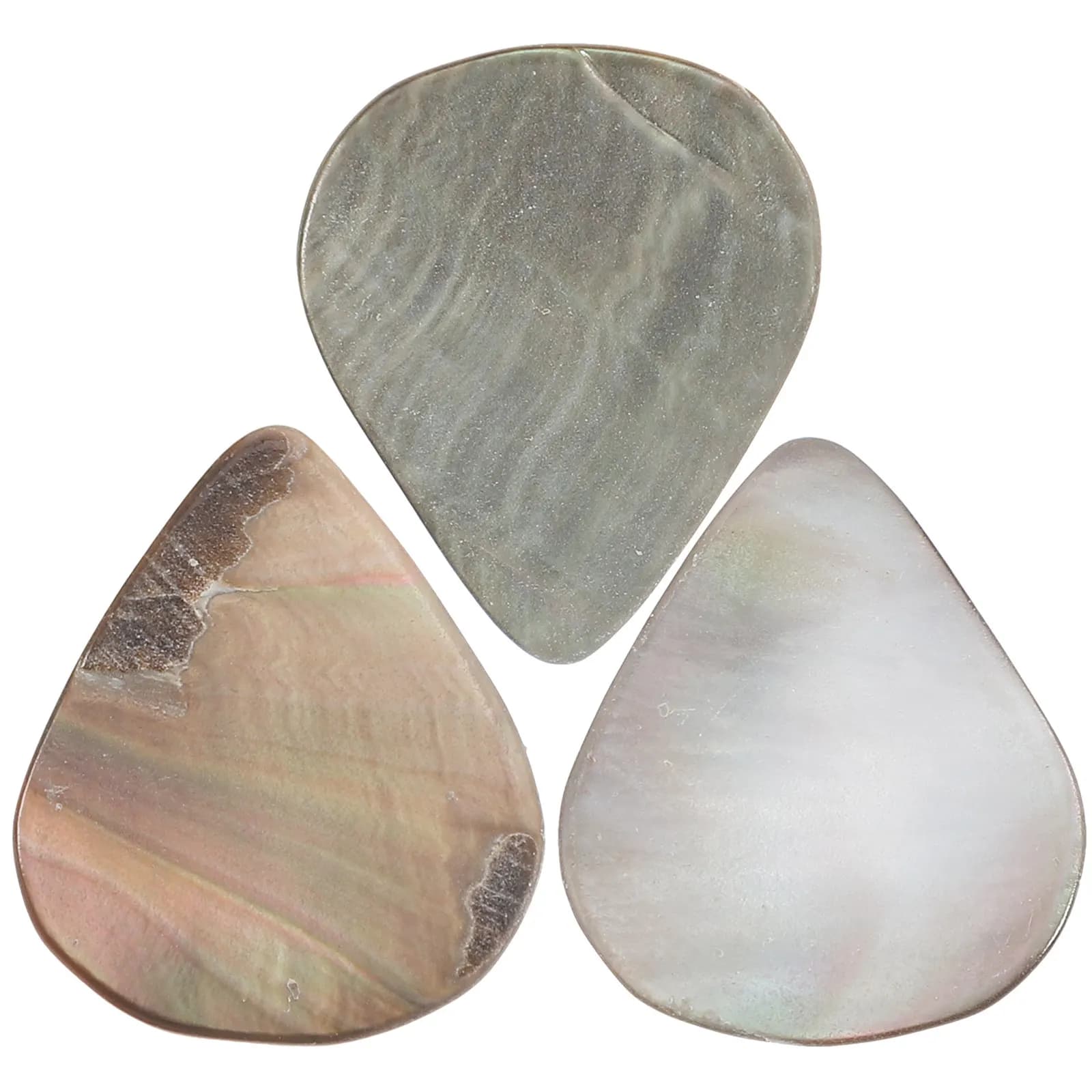 Set di 3 Plettri per Chitarra in Vera Conchiglia Nera, per Chitarra e Ukulele, Plettri per Corde Basse, Plettri per Chitarra