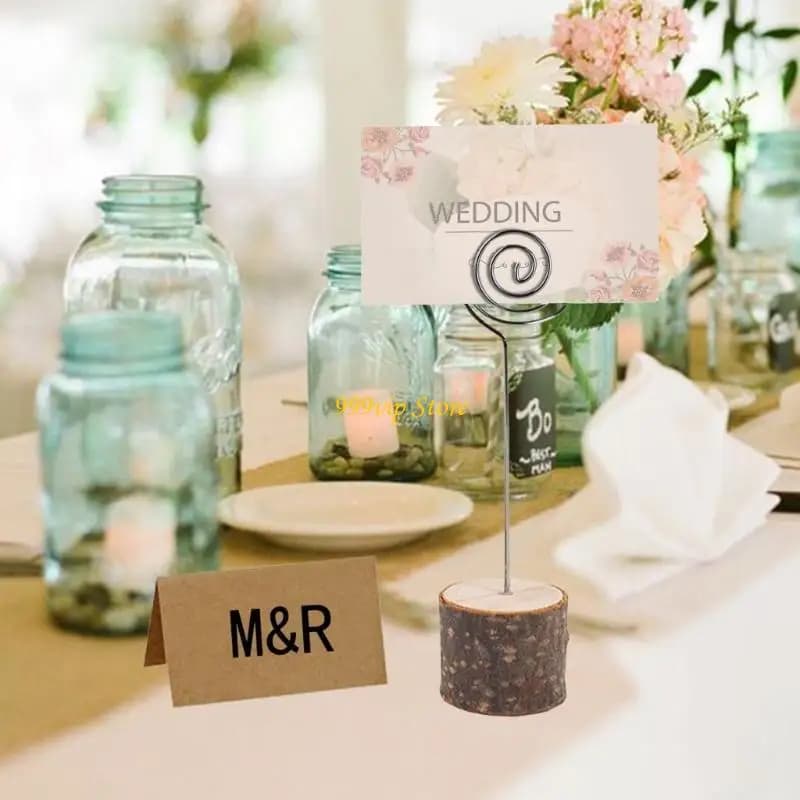C90C 20pcs tavolo in legno Tastors Stappa Foto Memo Memo Nota Clip Holder per il della festa del matrimonio Etichetta del