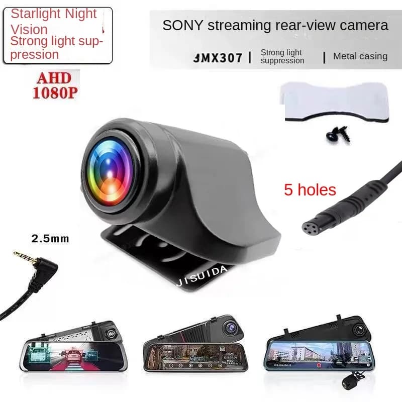 Registratore di guida universale per auto, telecamera di parcheggio a 5 pin con visione notturna, telecamera posteriore per retromarcia, impermeabile IP68, angolo di visione ampio 170°