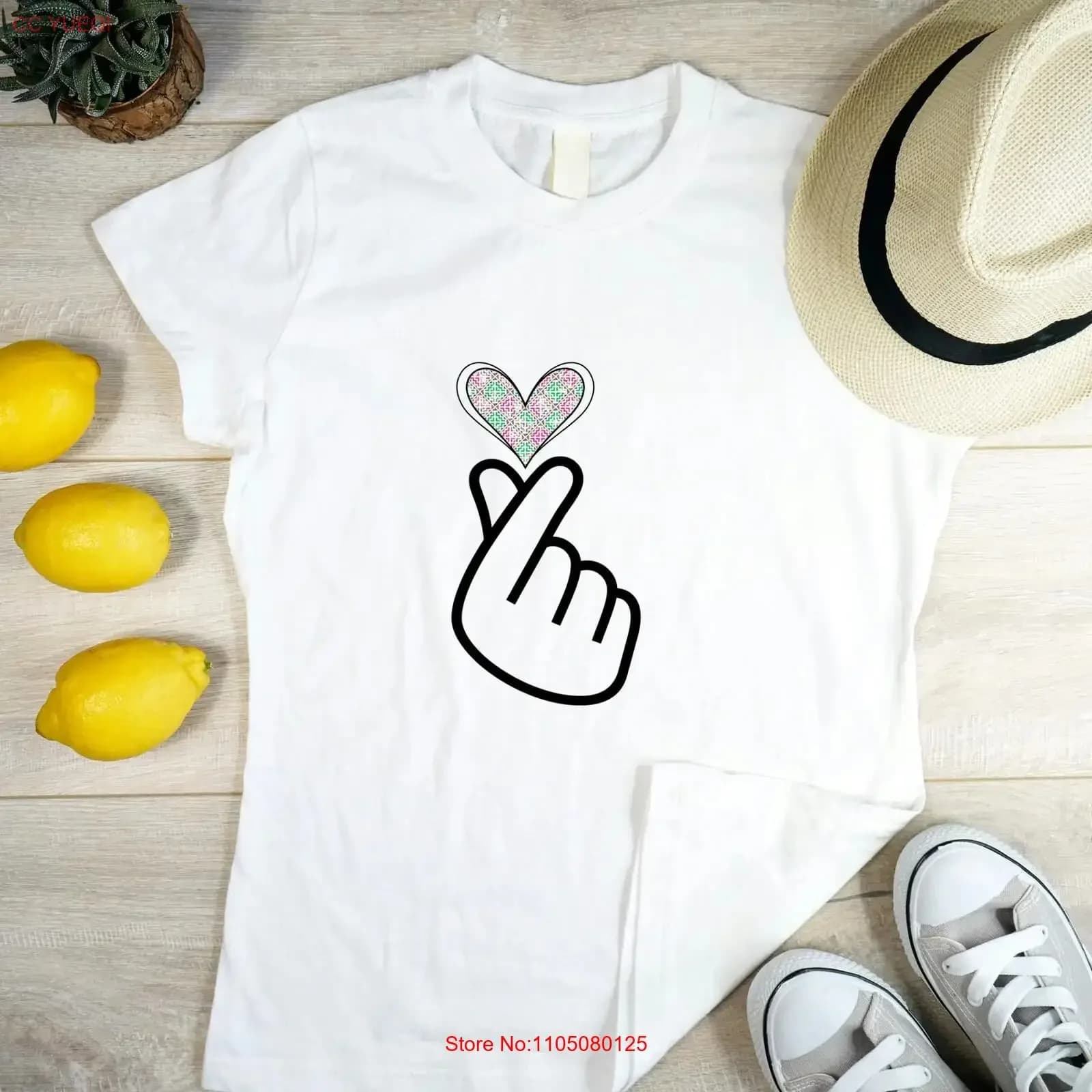 Hmong K Pop Heart T Shirt Fili Cultura etnica asiatica Top in cotone casual Amante della musica vintage lavato Confortevole
