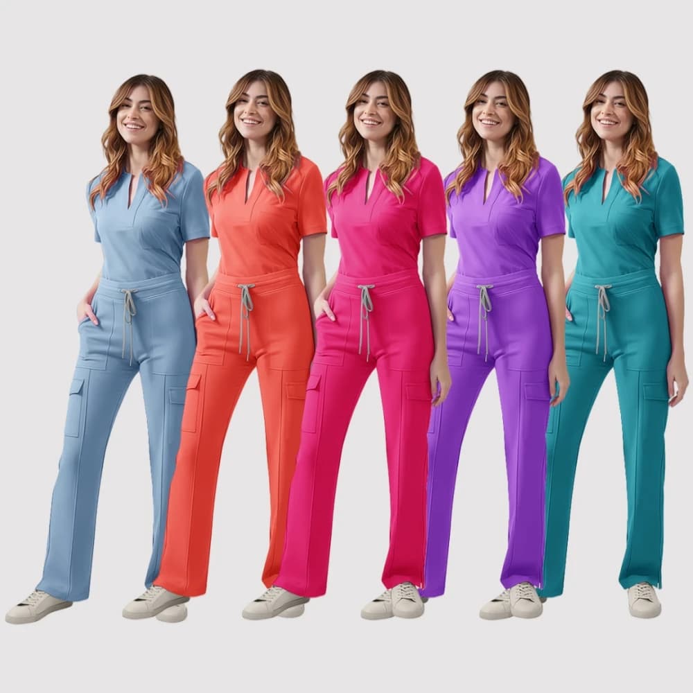 Nuovo Scrub Uniforme Multi Manica Corta Magliette e camicette Pantaloni Set Ospedale Donne Negozio di Animali Medico Scrub Chirurgia Medica Abbigliamento Da Lavoro Scrub Vestito