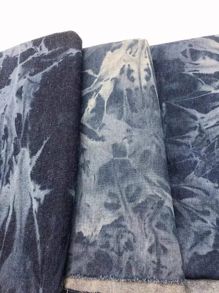 Tessuto denim tie-dye al metro per cucito Jeans Cappotti Pantaloni Gonne Abiti fai da te Panno tessile da cucito Morbido indossabile Blu