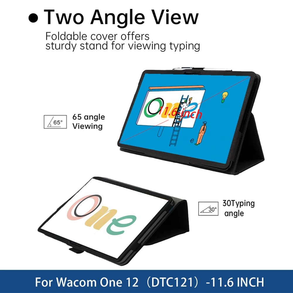 Wacom One Case 12 DTC121 W0A B 4D 11.6"IN, protective case with folding support, pen holder and wrist strap, full protection