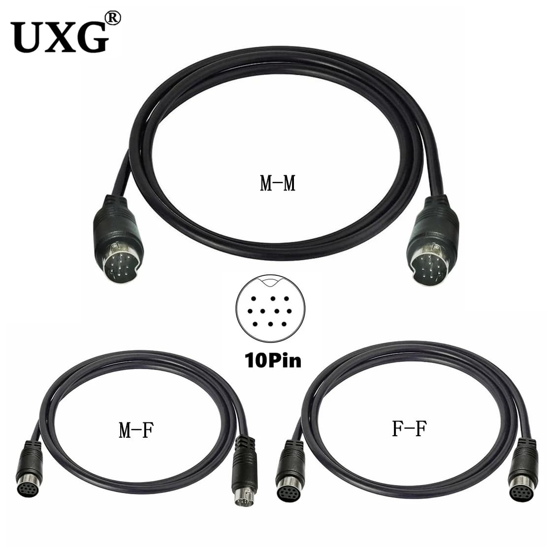 Mini DIN 10 pin femmina a 10 pin maschio M/F cavo di ingresso audio compatibile con ricevitore TV monitor proiettore ricevitore audio video