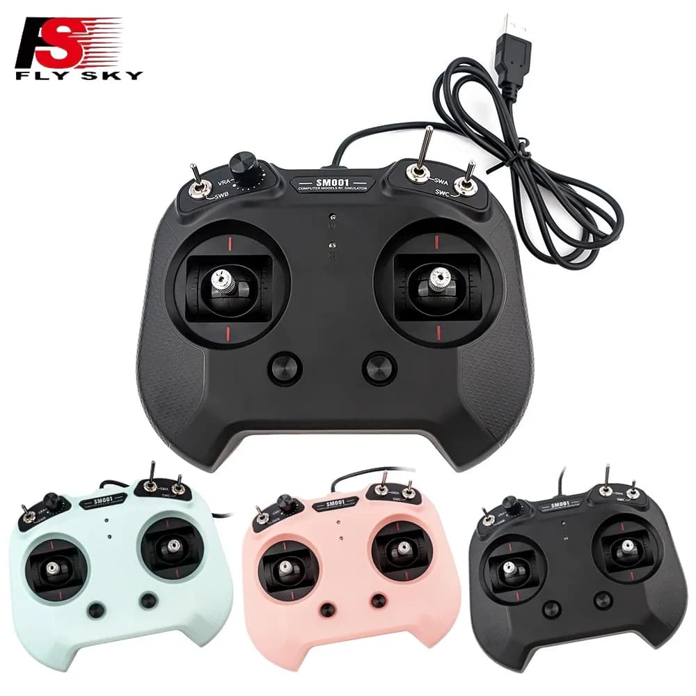 Simulatore RC Flysky Fly Sky SM001 6CH/8CH Compatibile con FMS G5/G6/G7 5.0 XTR per Elicotteri, Aerei ad Ala Fissa, Alianti
